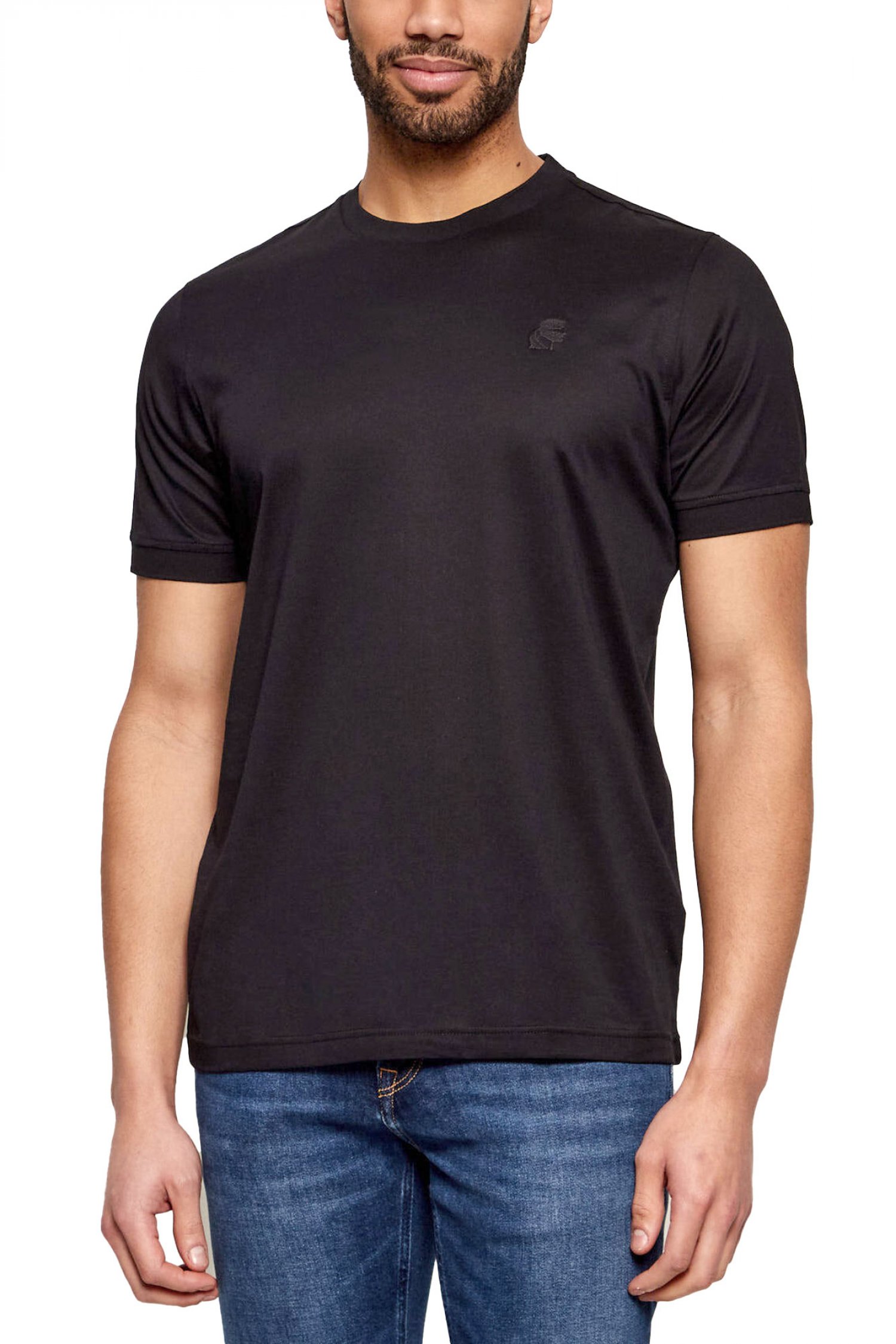 KARL LAGERFELD T-SHIRT LOGO ΜΑΥΡΟ