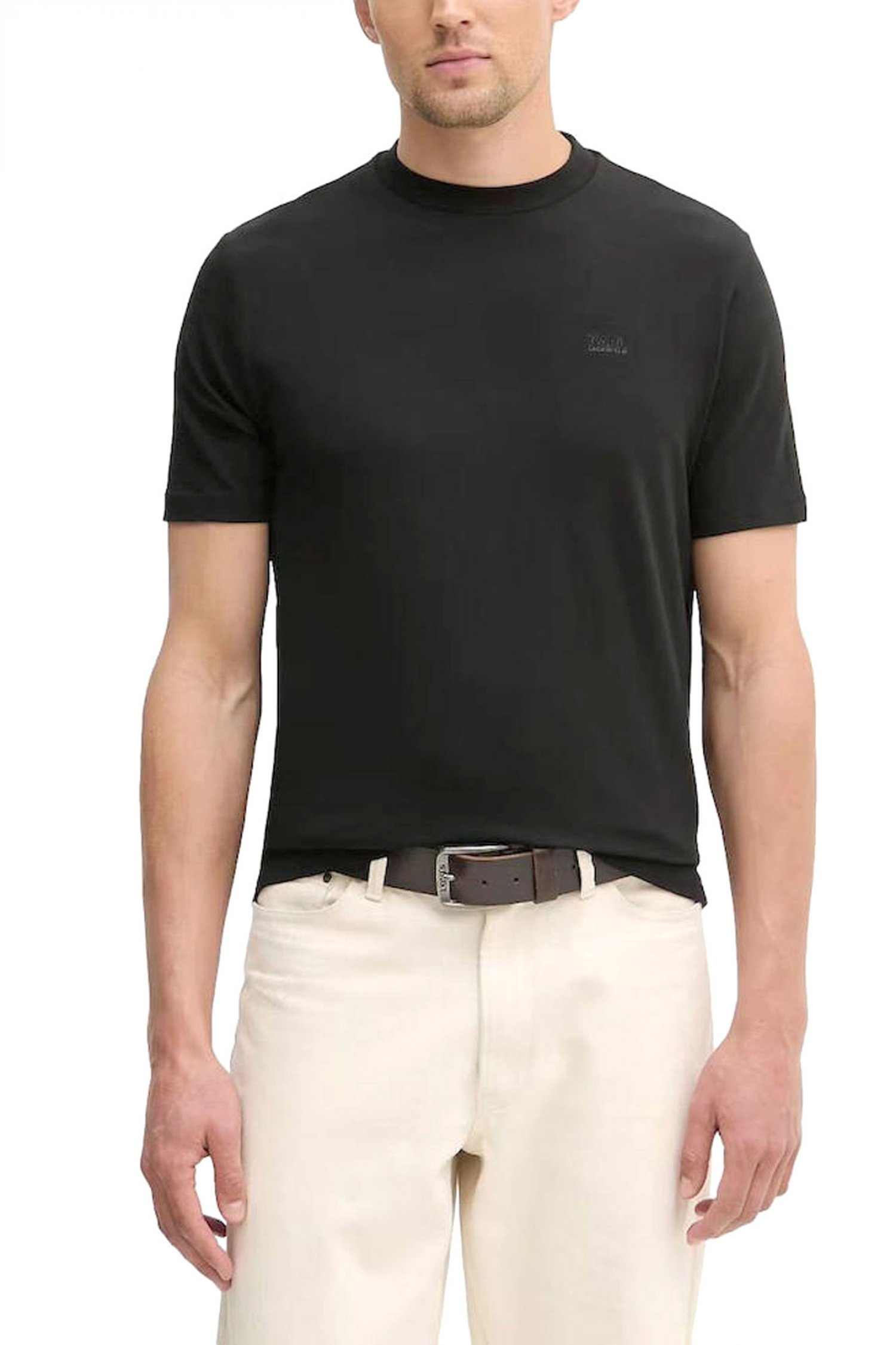 KARL LAGERFELD T-SHIRT CREW NECK LOGO ΜΑΥΡΟ