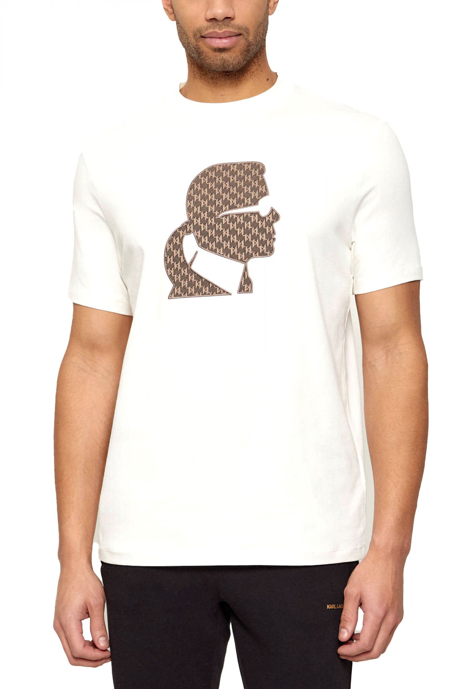 KARL LAGERFELD T-SHIRT CREW NECK BIG LOGO ΥΠΟΛΕΥΚΟ