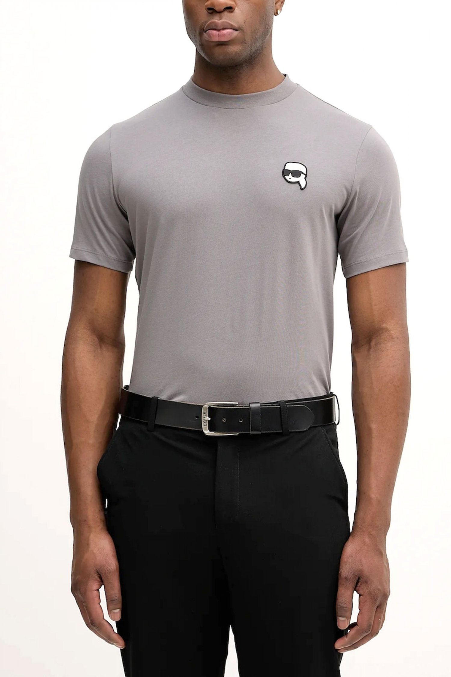 KARL LAGERFELD T-SHIRT LOGO ΓΚΡΙ