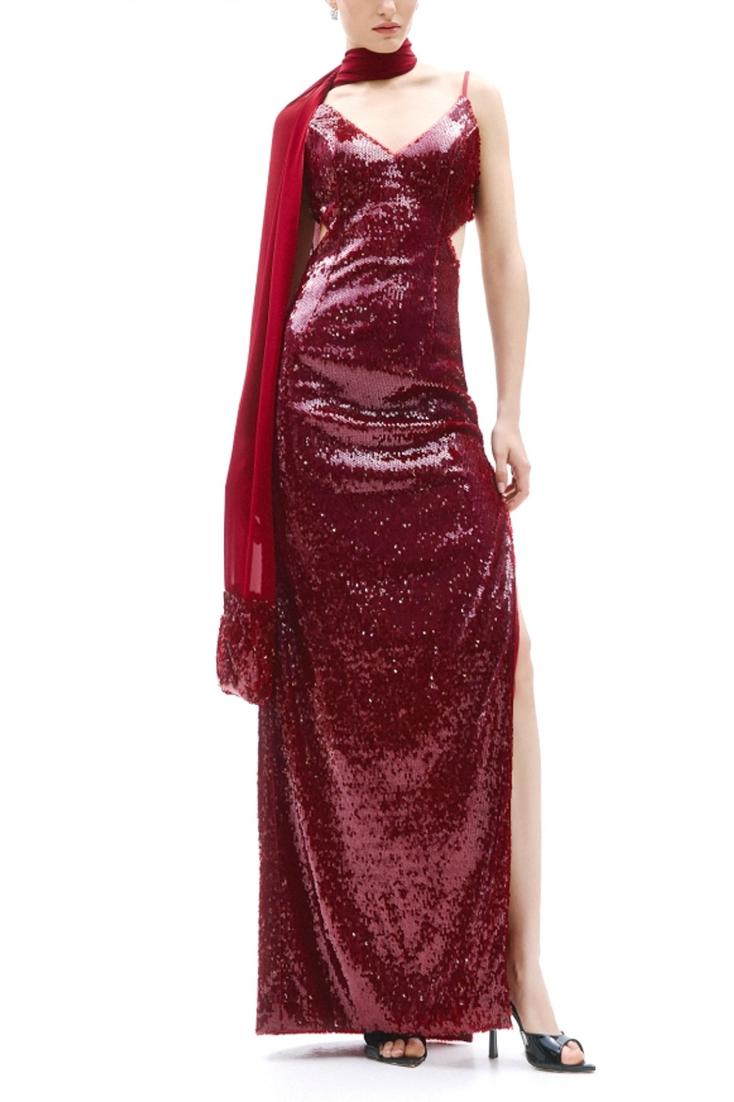 ALLURE EVENING ΦΟΡΕΜΑ MAXI ΑΝΟΙΧΤΗ ΠΛΑΤΗ ΠΑΓΙΕΤΑ ΜΠΟΡΝΤΩ