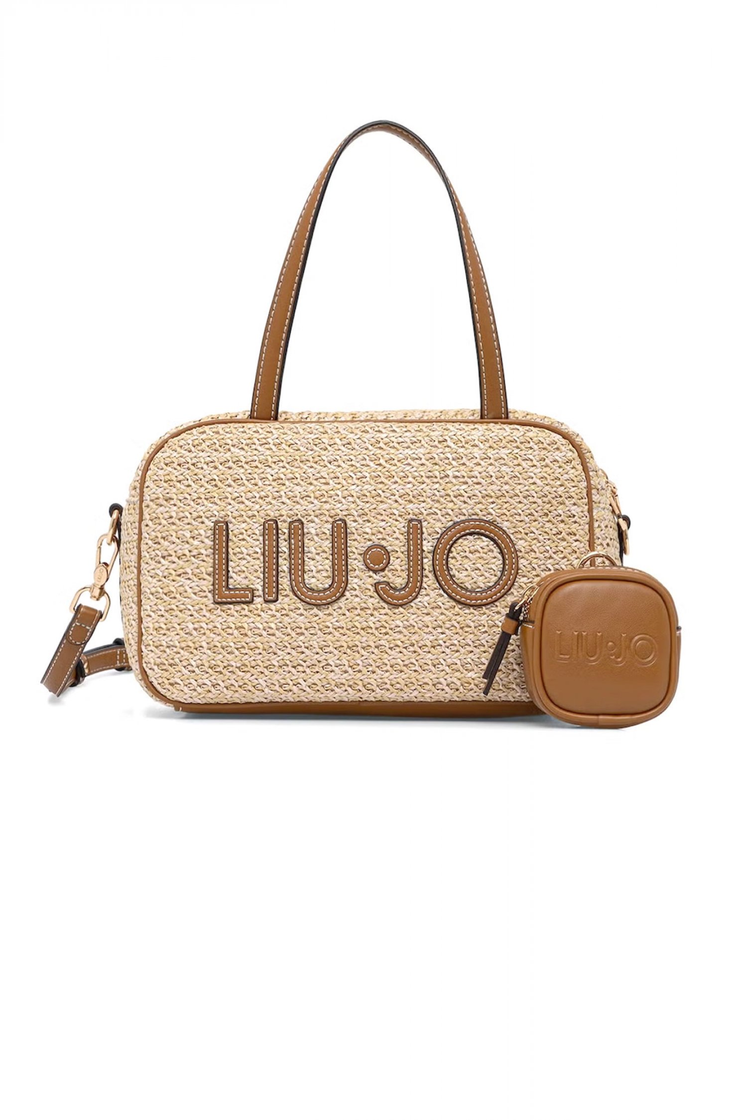 LIU-JO LIU-JO ΤΣΑΝΤΑ ΧΕΙΡΟΣ/CROSSBODY ΨΑΘΑ ΕΠΙΠΡΟΣΘΕΤΟ ΠΟΡΤΟΦΟΛΑΚΙ ΜΠΕΖ-ΚΑΦΕ