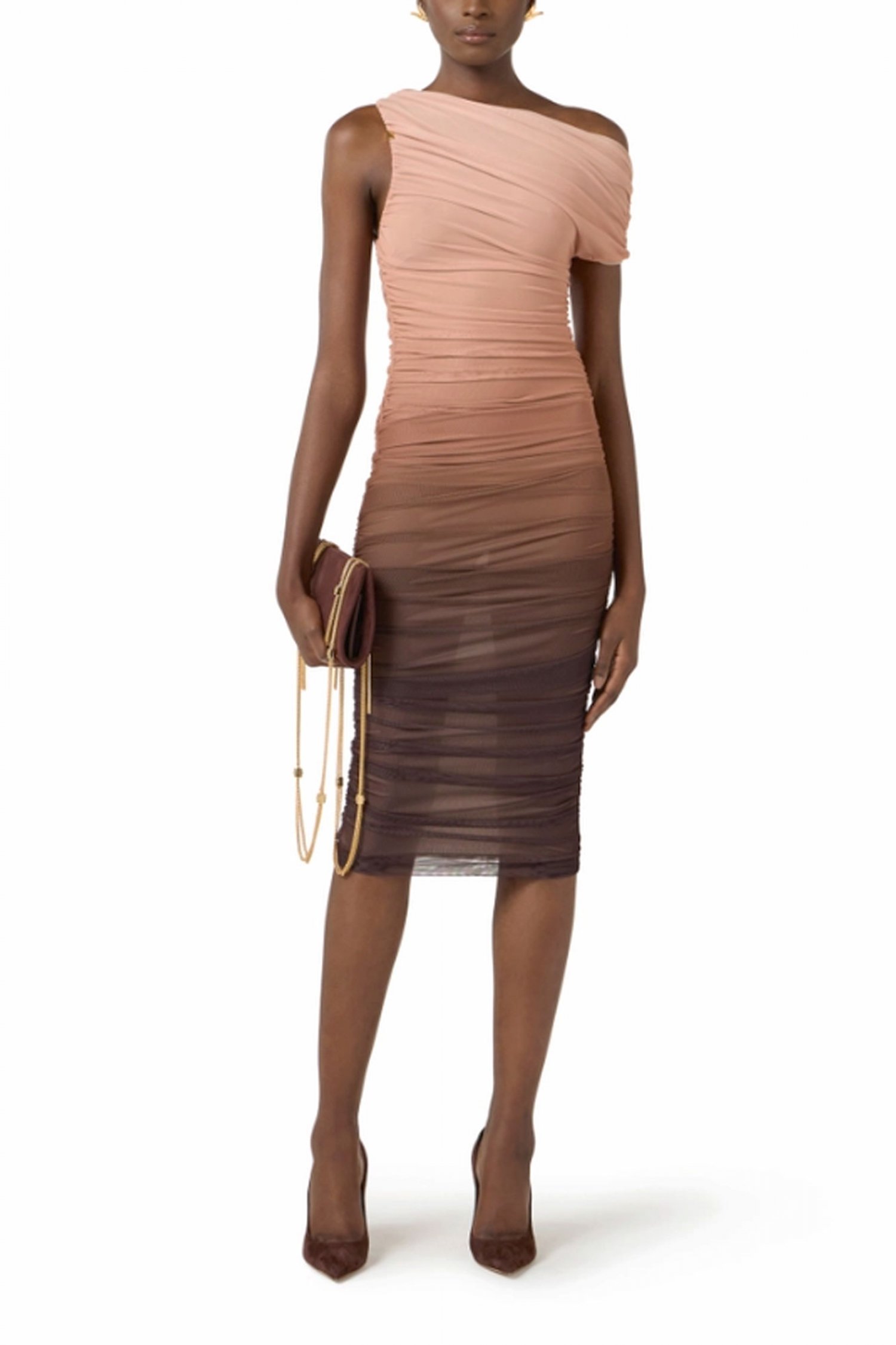 ELISABETTA FRANCHI ΦΟΡΕΜΑ MIDI ΚΑΦΕ-ΣΟΜΟΝ