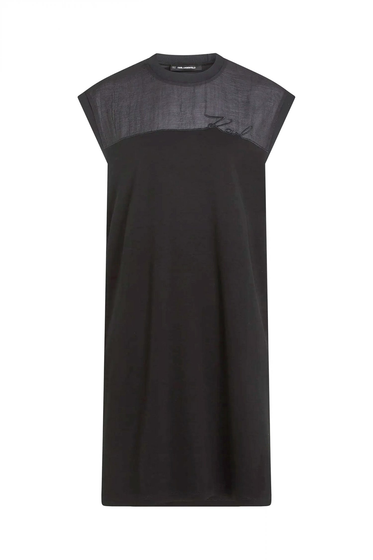 KARL LAGERFELD ΦΟΡΕΜΑ MIDI SIGNAATURE T-SHIRT LOGO ΜΑΥΡΟ
