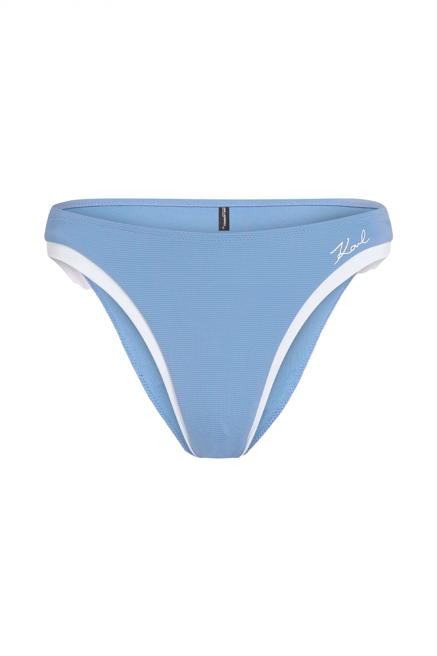 KARL LAGERFELD ΜΑΓΙΩ BIKINI BOTTOM SIGNATURE CHEEKY LOGO ΣΙΕΛ-ΕΚΡΟΥ