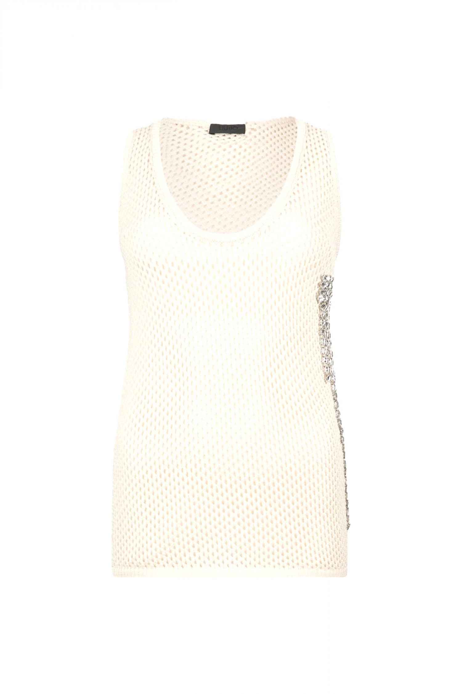 LIU-JO LIU-JO BETTER ΠΛΕΚΤΟ TOP ΔΙΑΤΡΗΤΟ ΚΡΥΣΤΑΛΛΑ ΜΠΕΖ