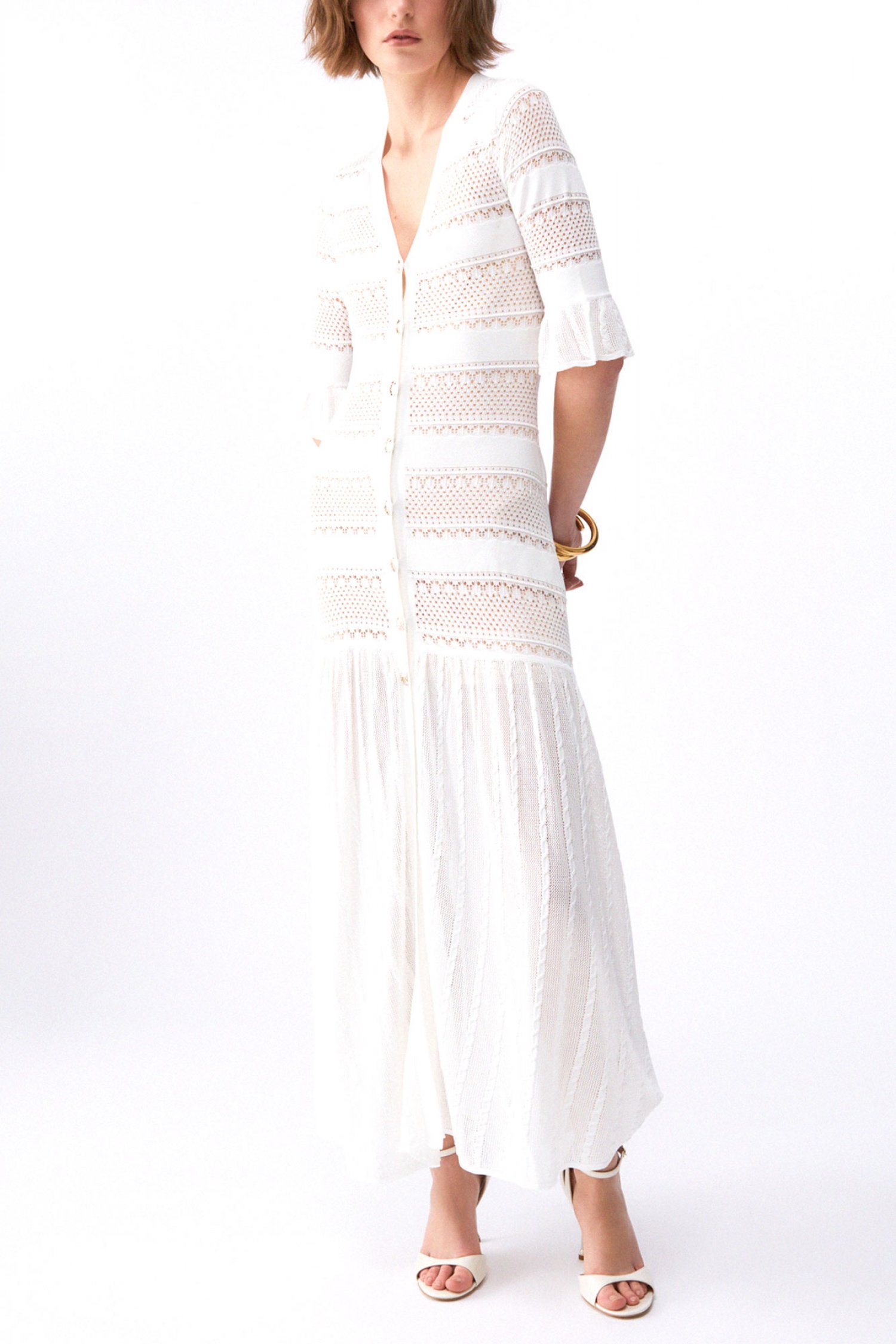 LIU-JO BETTER ΦΟΡΕΜΑ MAXI ΔΙΑΤΡΗΤΟ ΚΟΥΜΠΙΑ ΑΝΟΙΓΜΑ ΚΑΤΩ ΛΕΥΚΟ