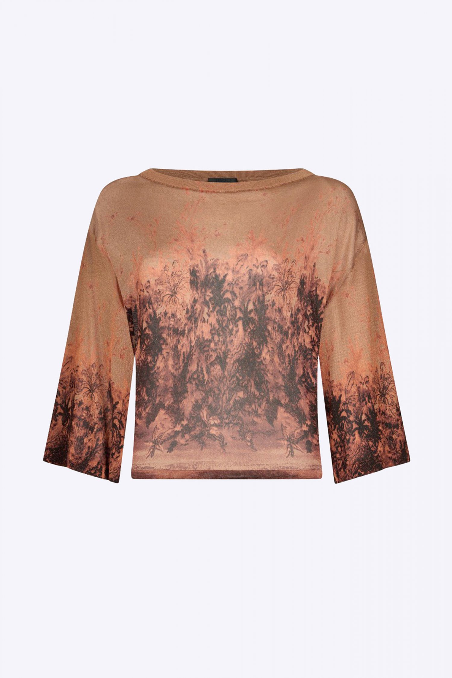 LIU-JO ΜΠΛΟΥΖΑ CROPPED CREW NECK ΚΑΦΕ