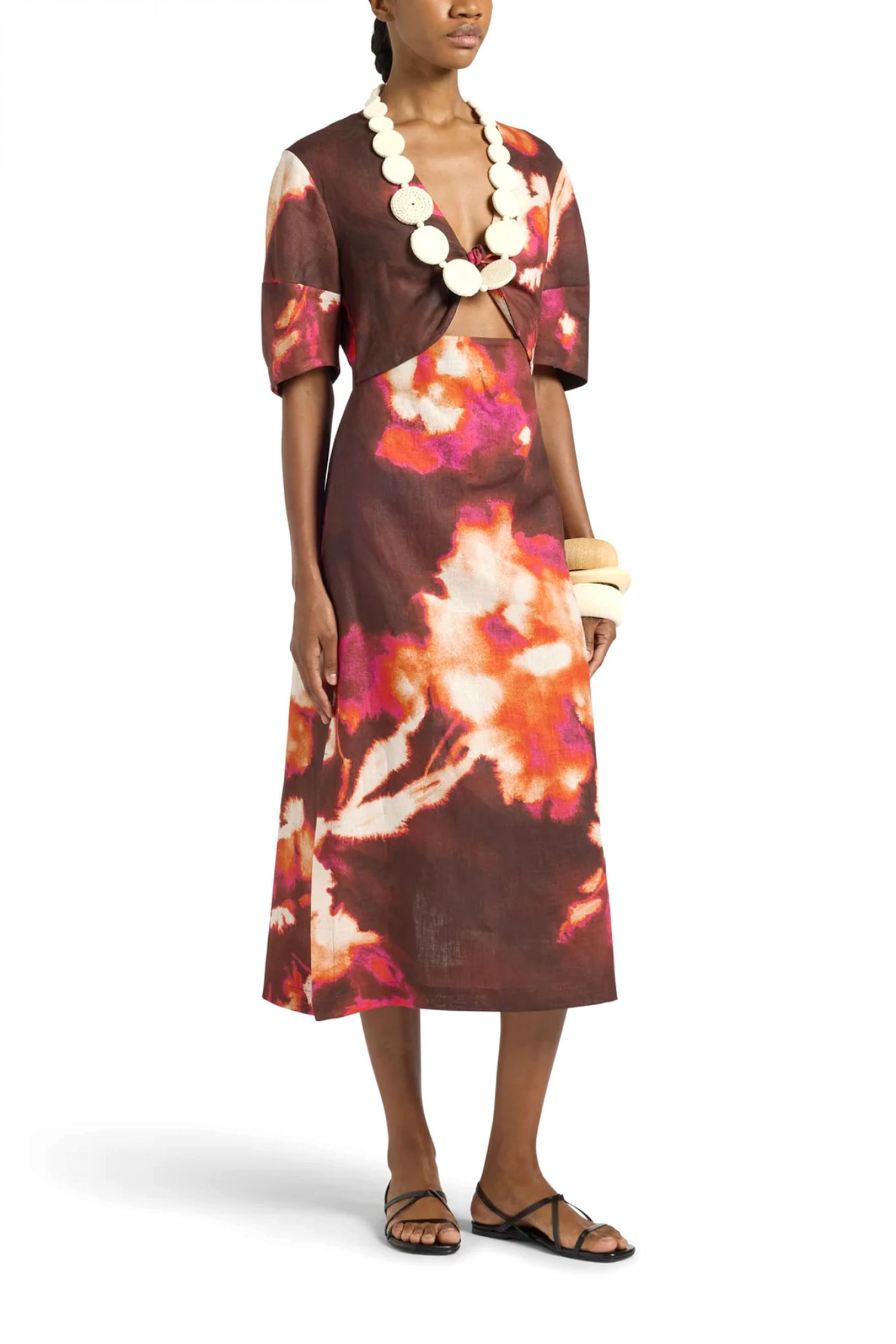 LIVIANA CONTI LIVIANA CONTI ΦΟΡΕΜΑ MIDI ΑΝΟΙΓΜΑ ΜΠΡΟΣΤΑ ΑΝΟΙΓΜΑΤΑ ΚΑΤΩ ΠΟΛΥΧΡΩΜΟ