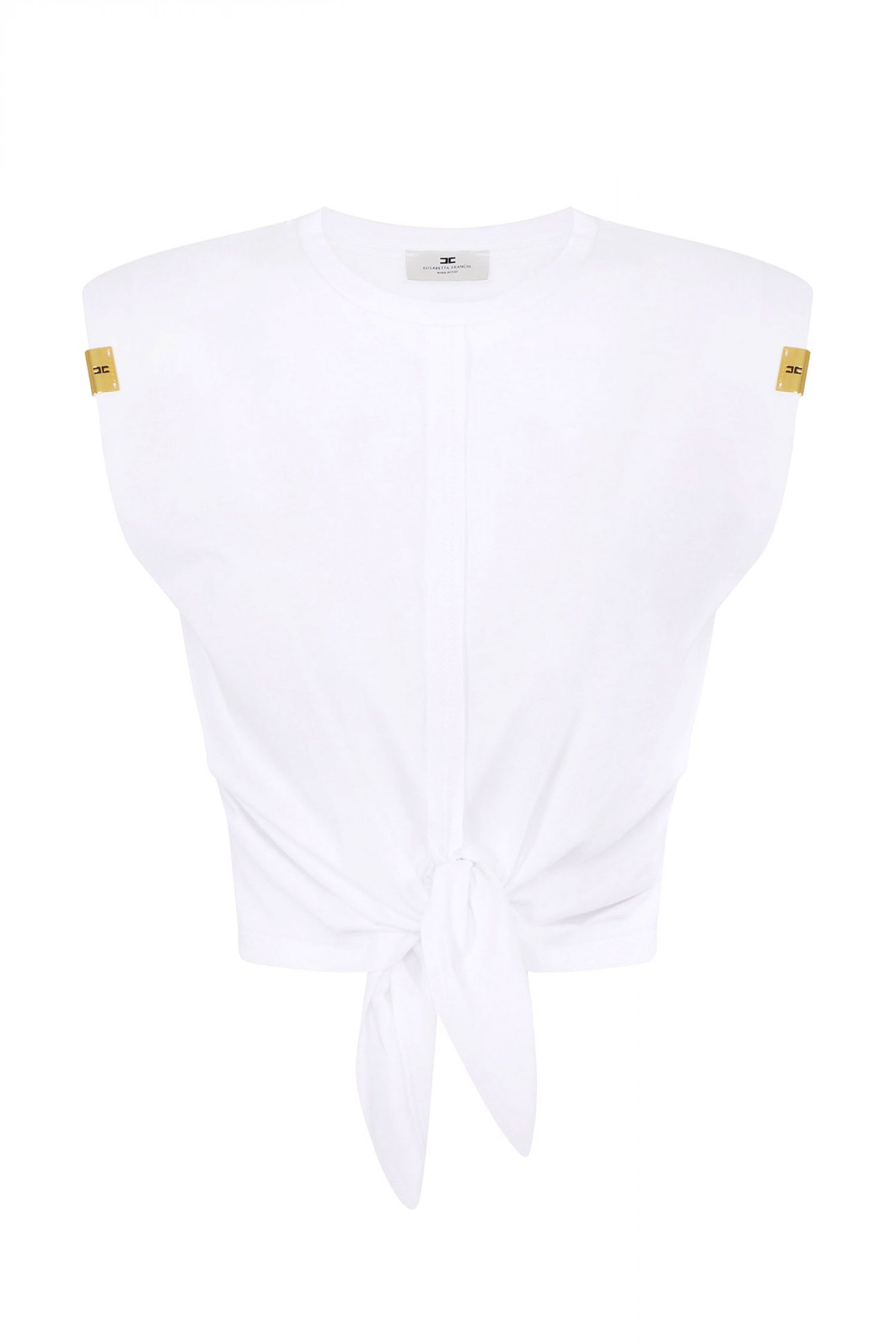 ELISABETTA FRANCHI ELISABETTA FRANCHI TANK TOP ΒΑΤΕΣ ΔΕΣΙΜΟ ΚΑΤΩ ΛΕΥΚΟ