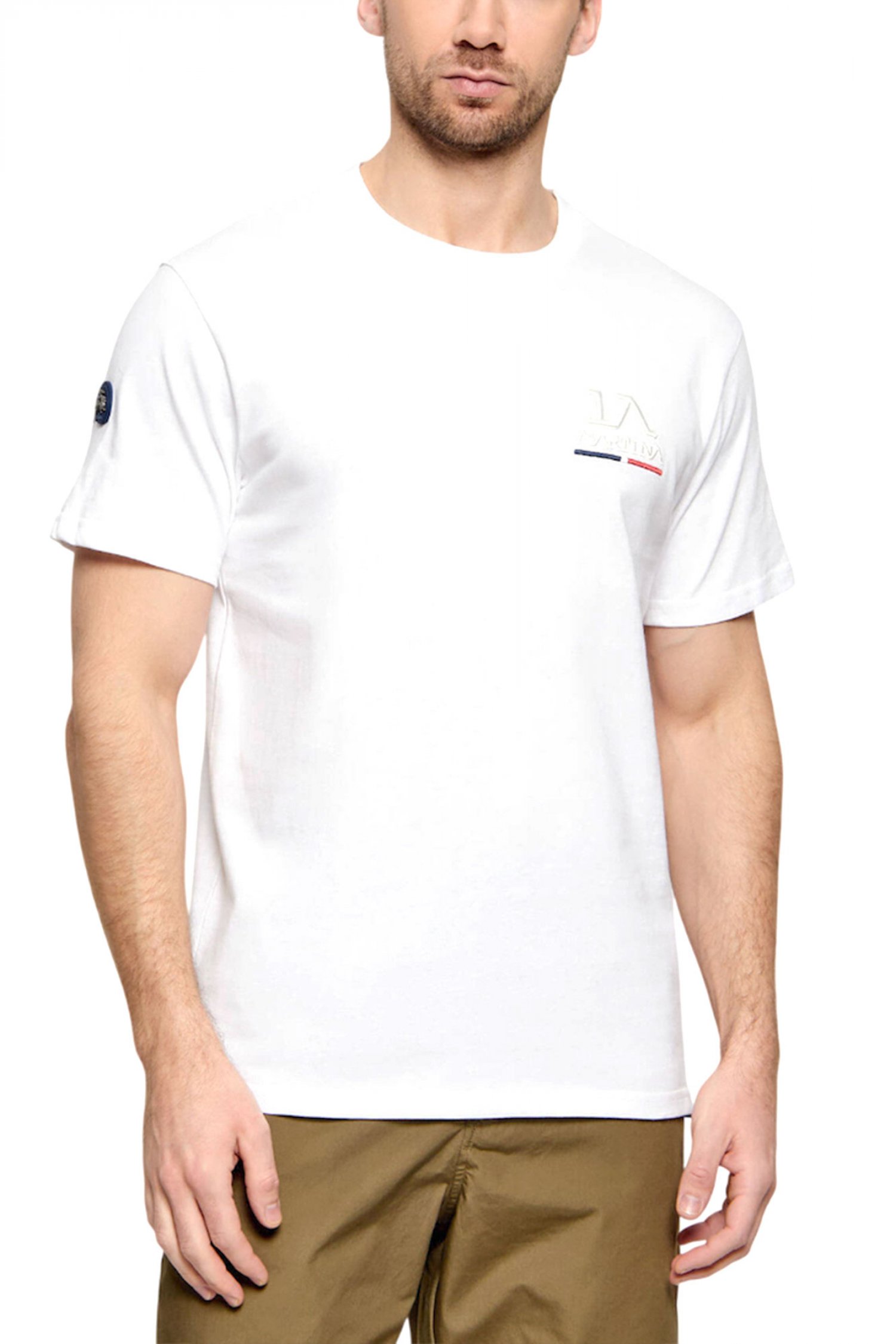 LA MARTINA T-SHIRT CREW NECK LOGO ΛΕΥΚΟ