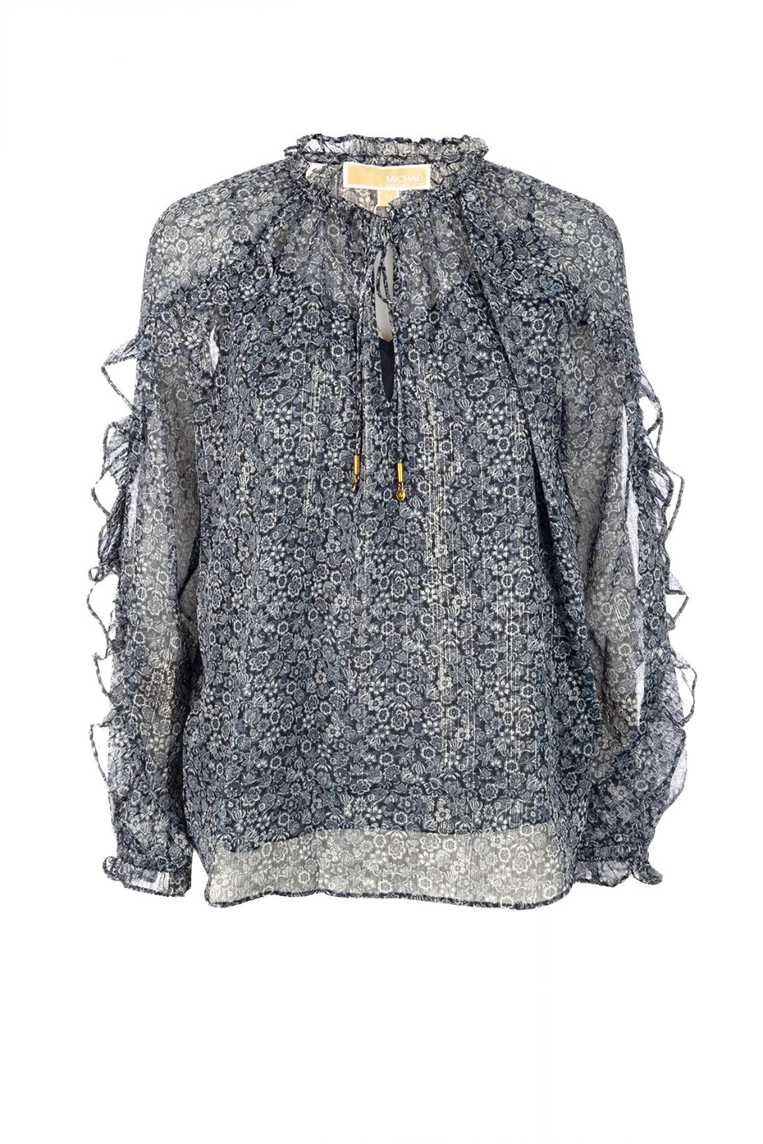 MICHAEL KORS ΜΠΛΟΥΖΑ FLORAL C-THRU ΕΣΩΤΕΡΙΚΟ TOP ΜΠΛΕ