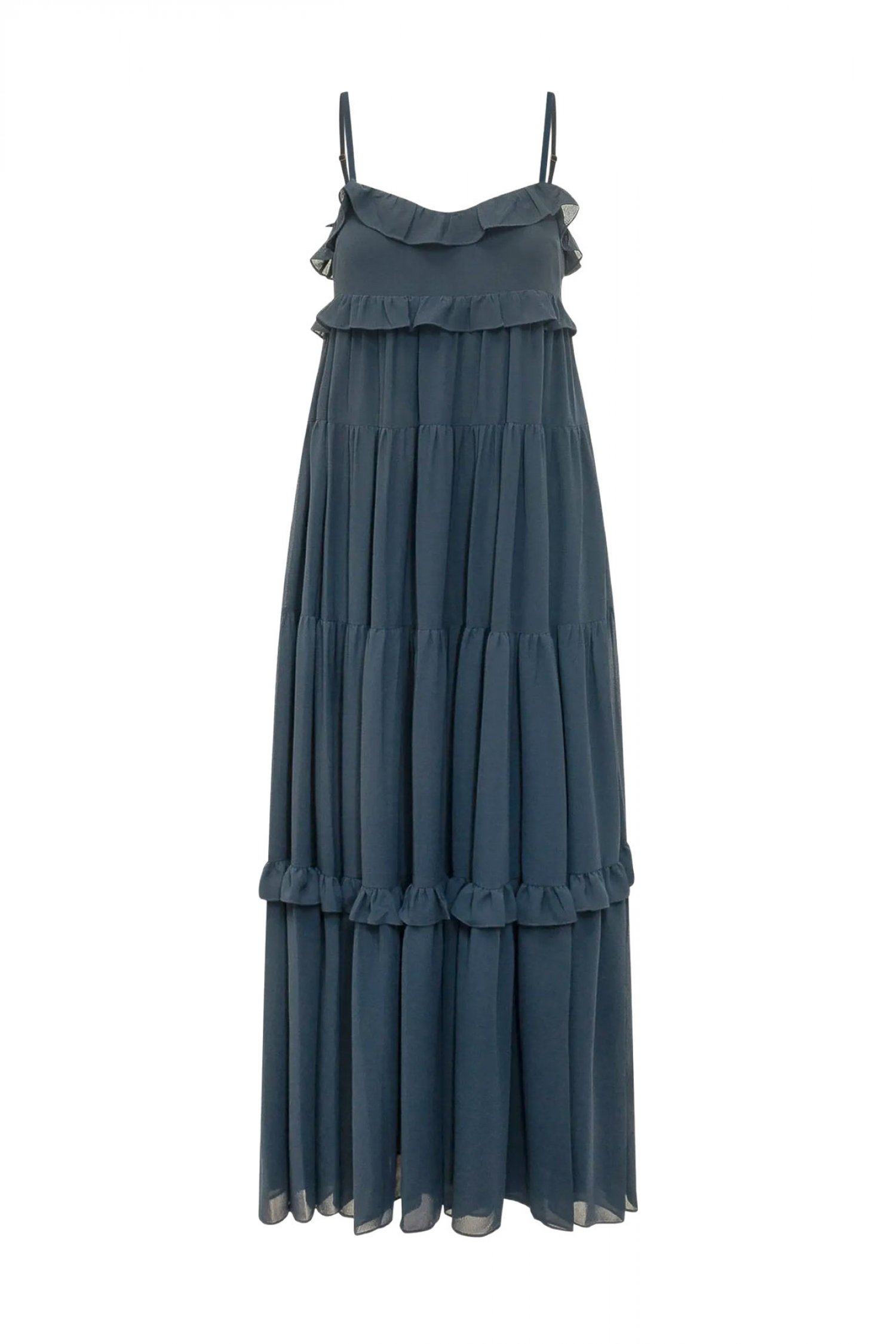 Michael Kors MICHAEL KORS ΦΟΡΕΜΑ MIDI ΒΟΛΑΝ ΜΠΛΕ