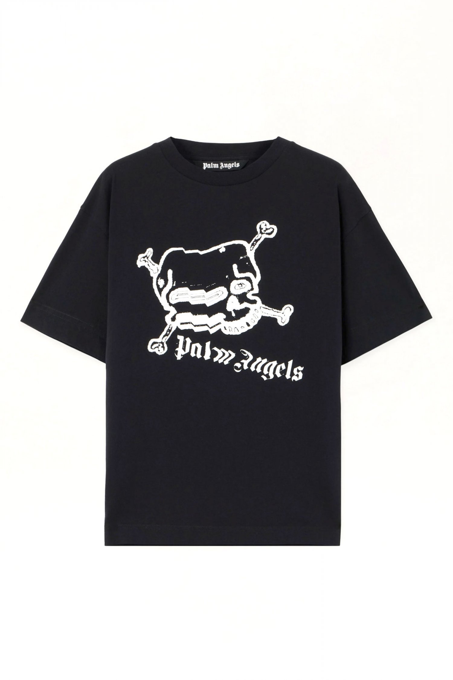 PALM ANGELS T-SHIRT SKULL REGULAR TEE ΜΑΥΡΟ