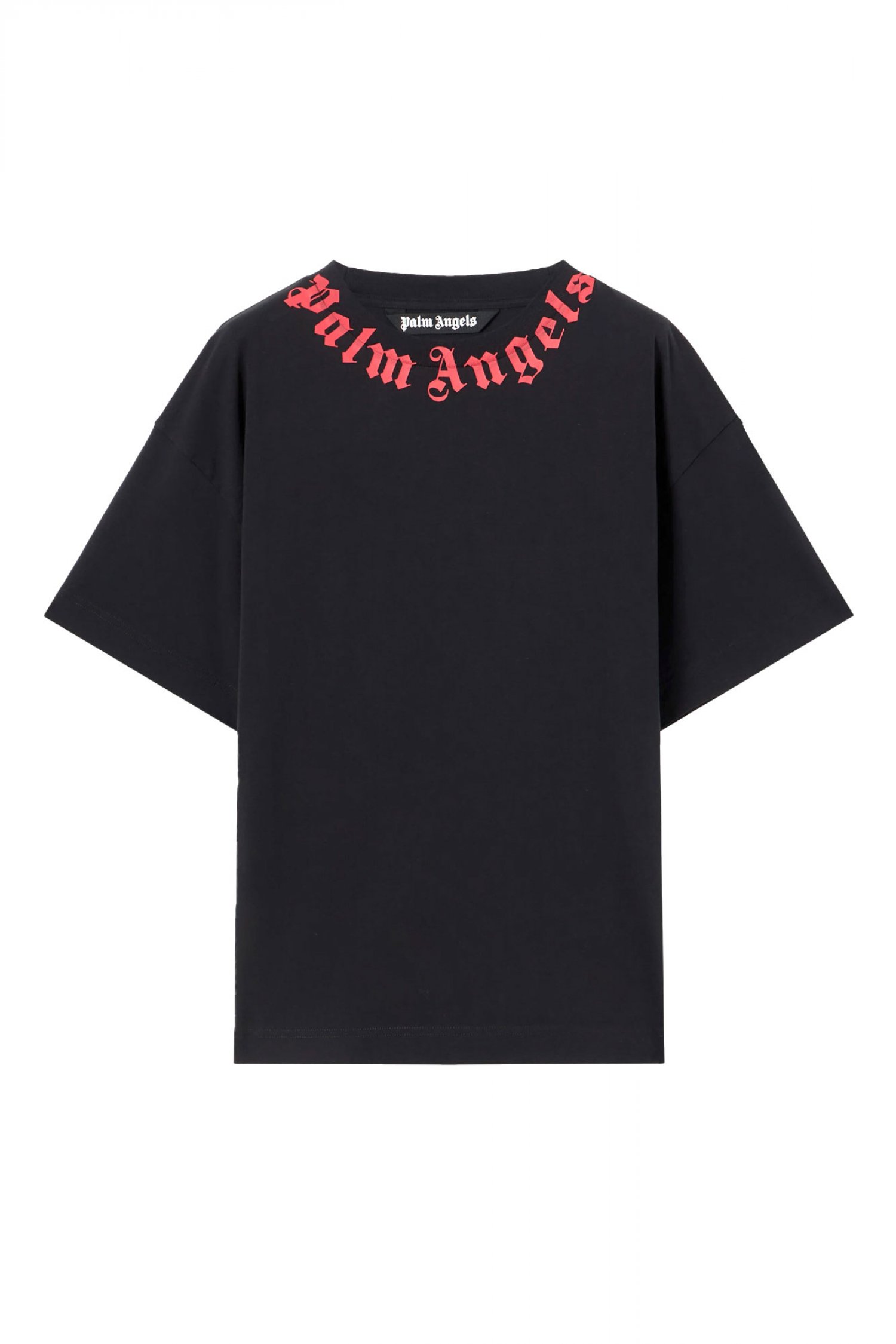 PALM ANGELS T-SHIRT M NECK LOGO REGULAR TEE ΜΑΥΡΟ