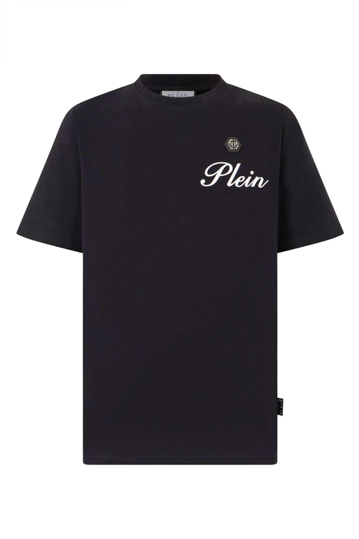 PHILLIP PLEIN T-SHIRT EMBOSSED SIGNATURE ΜΑΥΡΟ