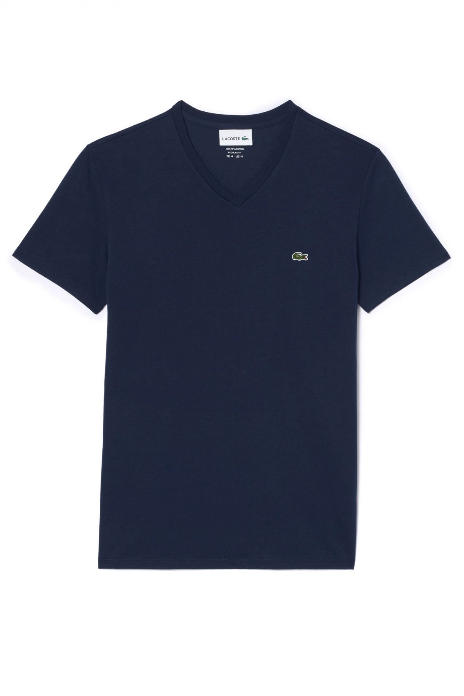 LACOSTE T-SHIRT V NECK REGULAR FIT LOGO ΜΠΛΕ