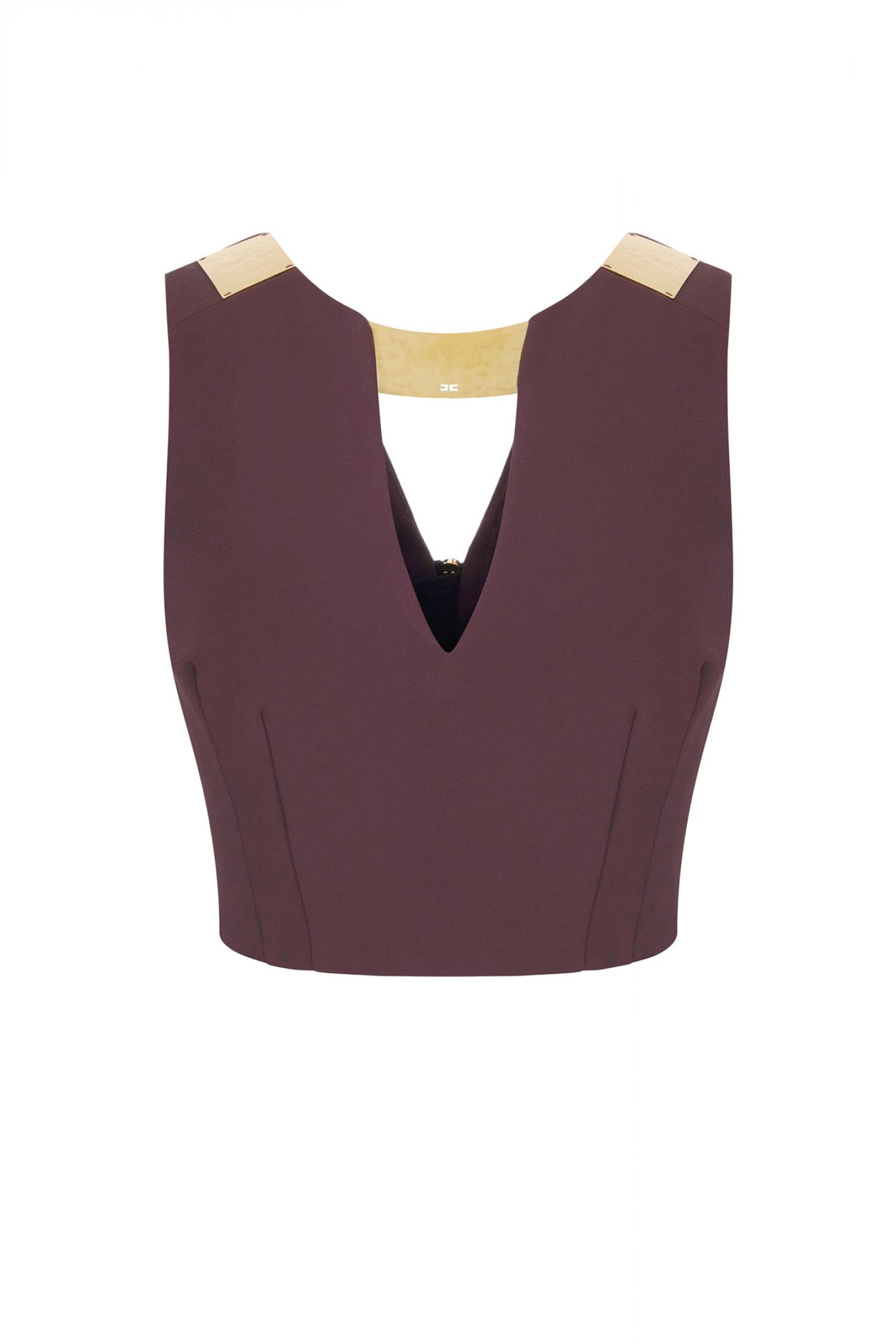 ELISABETTA FRANCHI TOP CROPPED ΧΡΥΣΕΣ ΛΕΠΤΟΜΕΡΕΙΕΣ ΚΑΦΕ