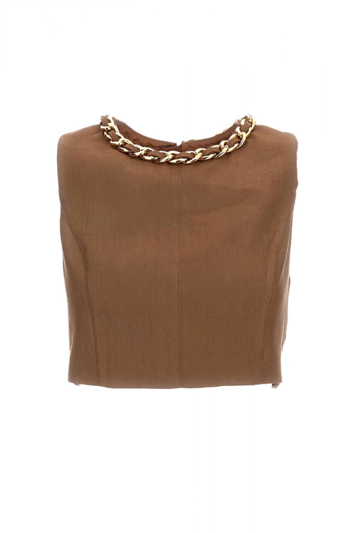 ELISABETTA FRANCHI TOP CROPPED ΧΡΥΣΗ ΑΛΥΣΙΔΑ ΚΑΦΕ