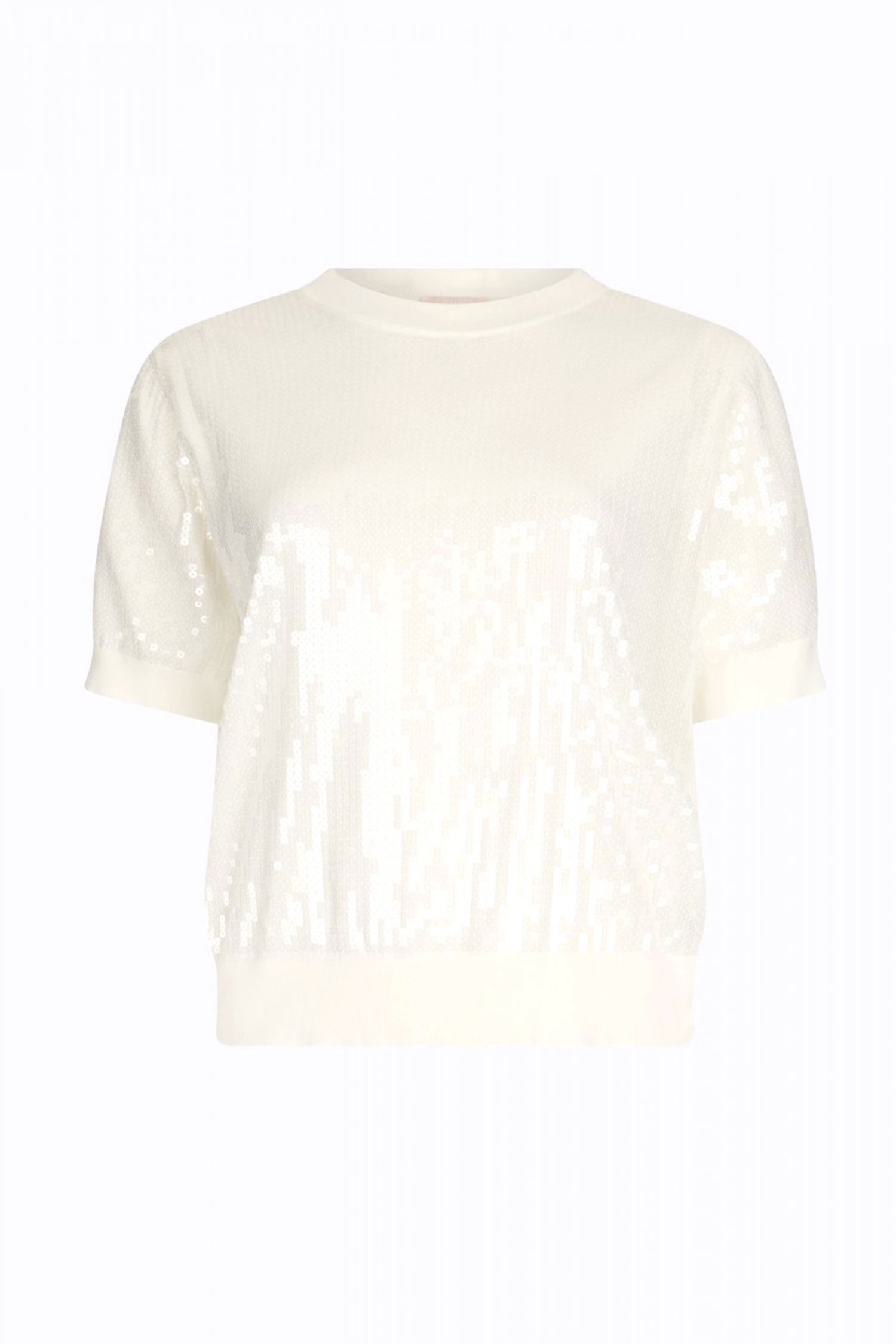 LIU-JO LIU-JO T-SHIRT CREWNECK C-THRU ΠΑΓΙΕΤΑ ΛΕΥΚΟ