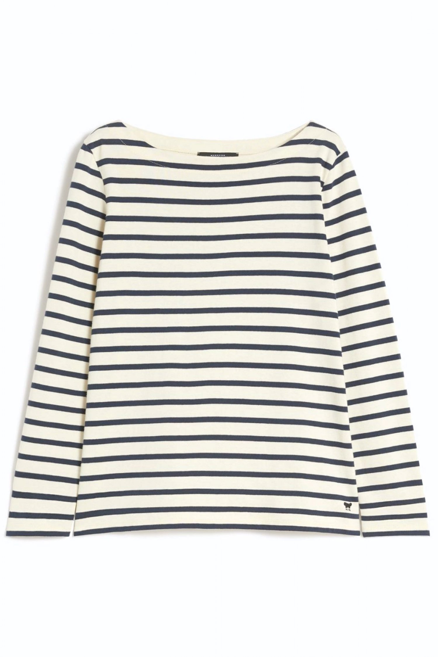 MaxMara WEEKEND MAX MARA WEEKEND T-SHIRT WKDERASMO CREW NECK ΡΙΓΕ LOGO ΕΚΡΟΥ-ΜΠΛΕ