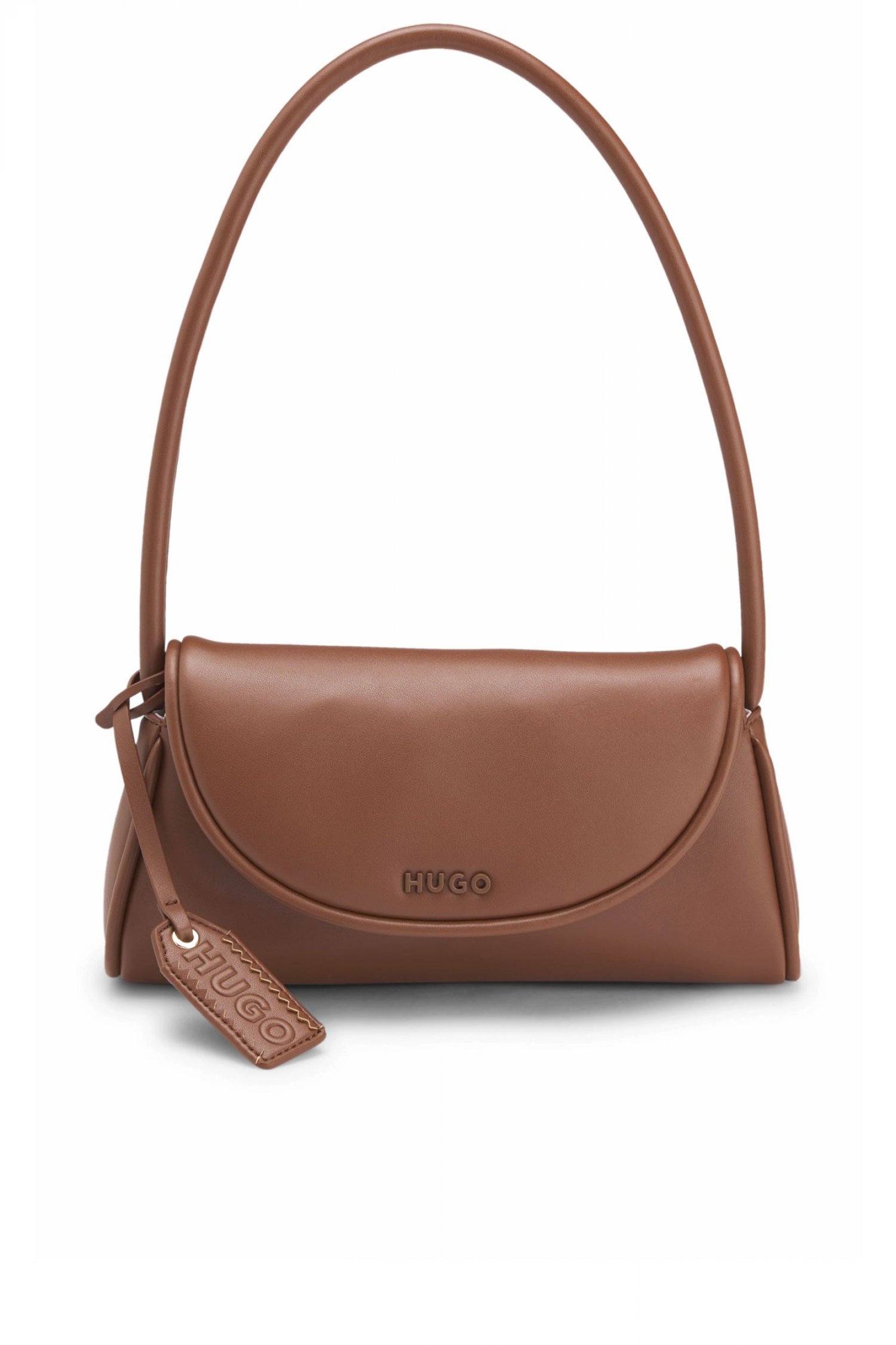 HUGO HUGO ΤΣΑΝΤΑ ΩΜΟΥ JODI_SHOULDER BAG LOGO ΚΑΦΕ