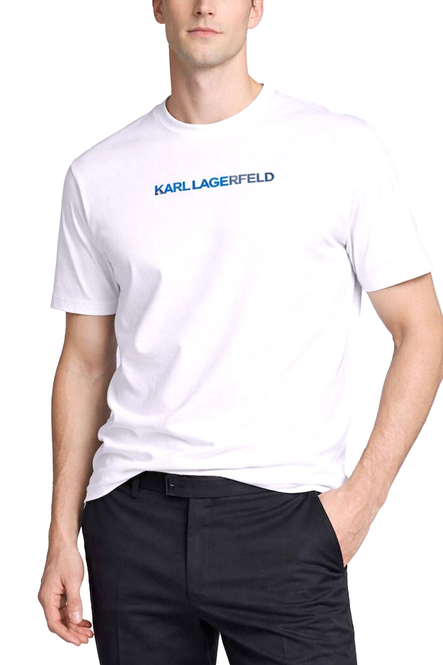 KARL LAGERFELD T-SHIRT LOGO ΛΕΥΚΟ