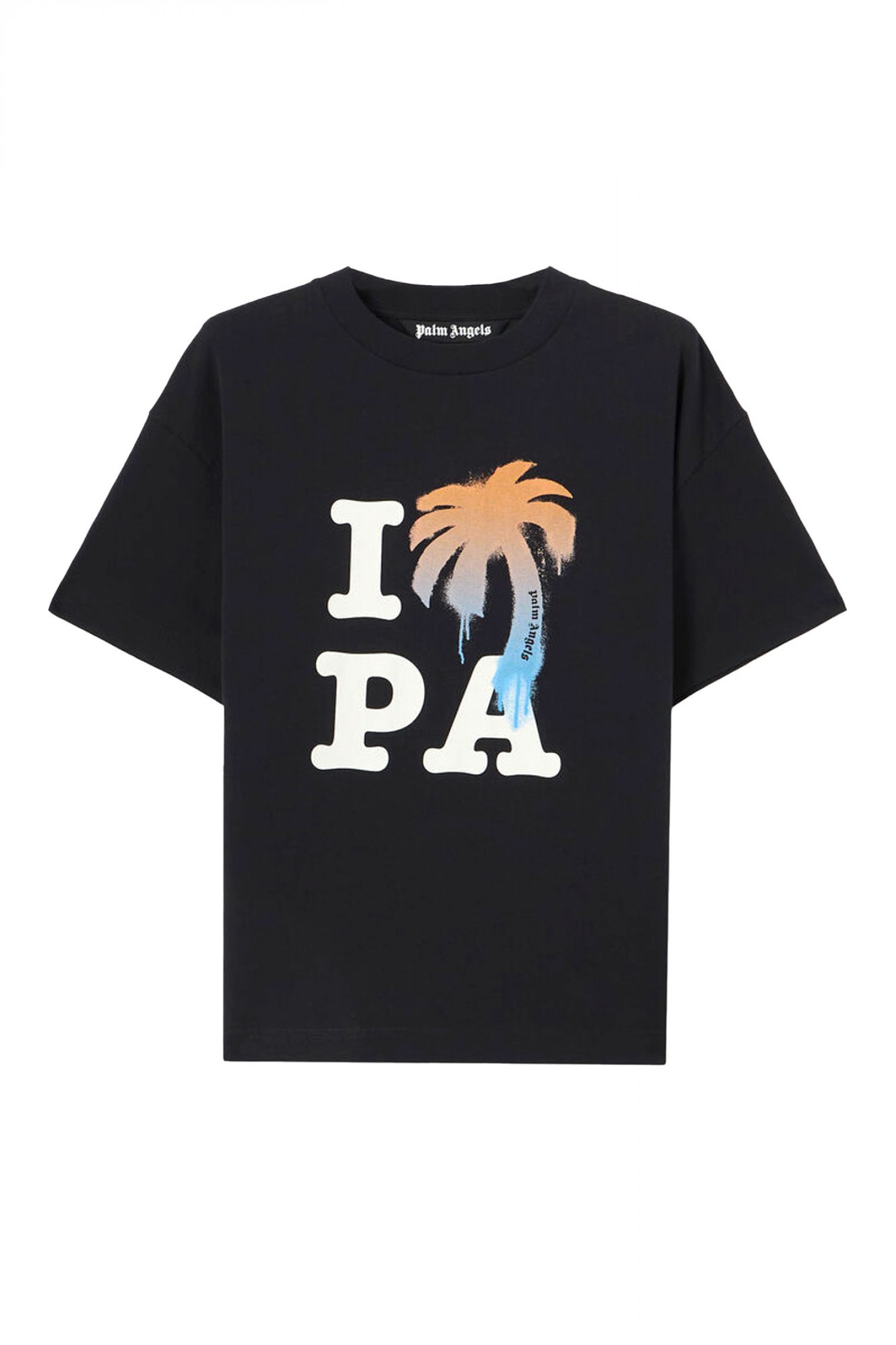 PALM ANGELS T-SHIRT M I LOVE PA REGULAR TEE ΜΑΥΡΟ
