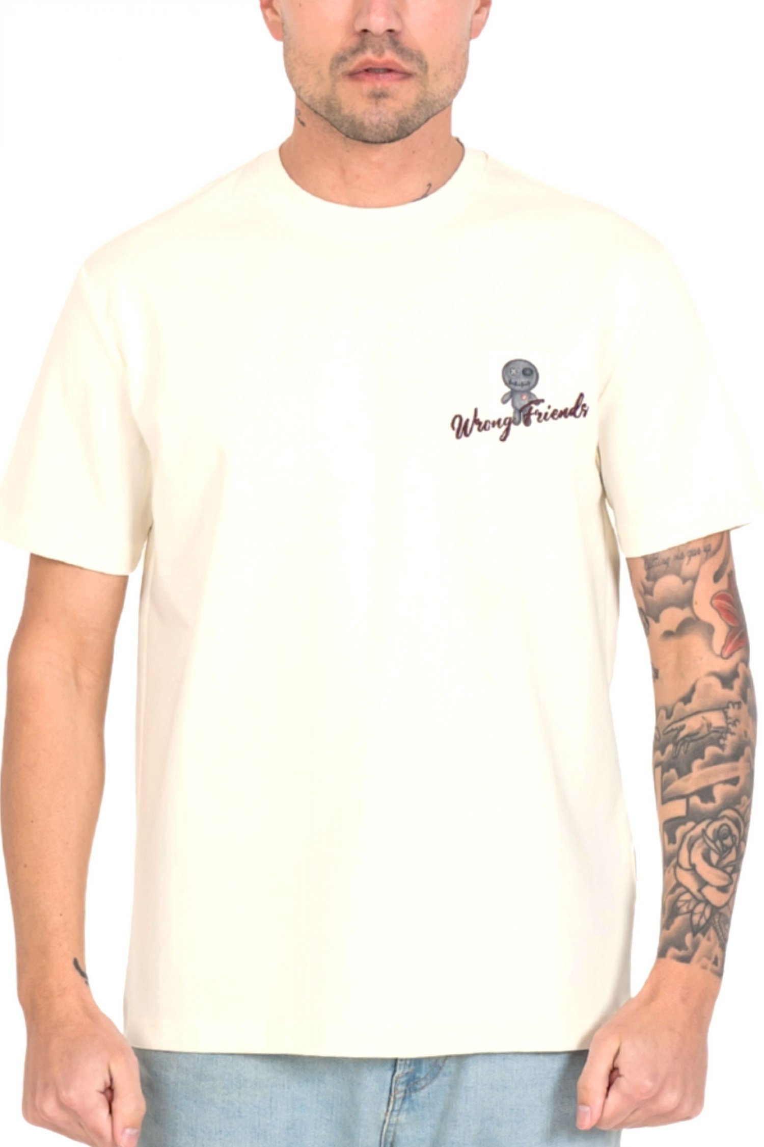 WRONG FRIENDS WRONG FRIENDS T-SHIRT BALTIMORE LOGO ΕΚΡΟΥ