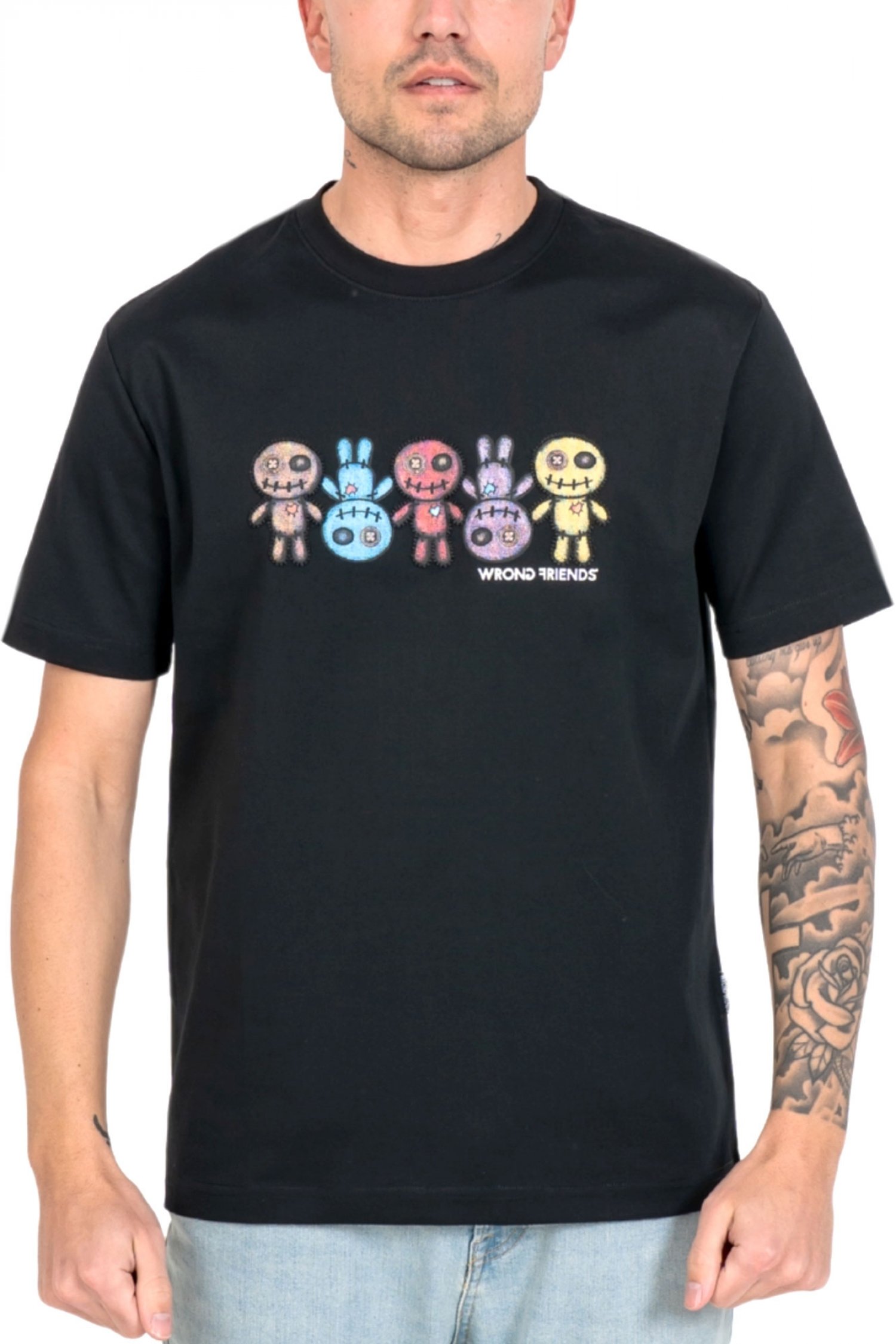 WRONG FRIENDS WRONG FRIENDS T-SHIRT FRANKLIN LOGO ΜΑΥΡΟ