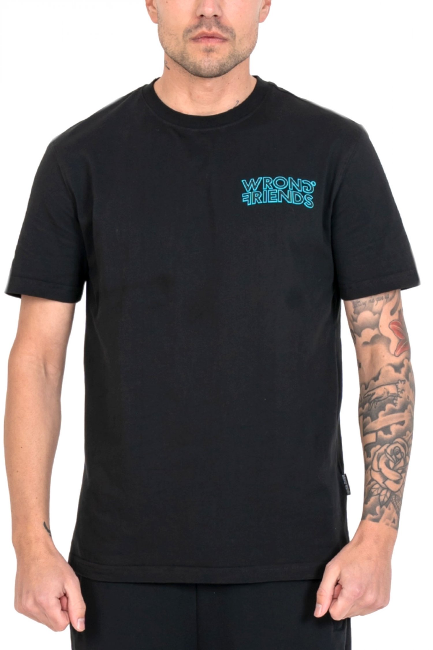 WRONG FRIENDS WRONG FRIENDS T-SHIRT IDOHA LOGO ΜΑΥΡΟ