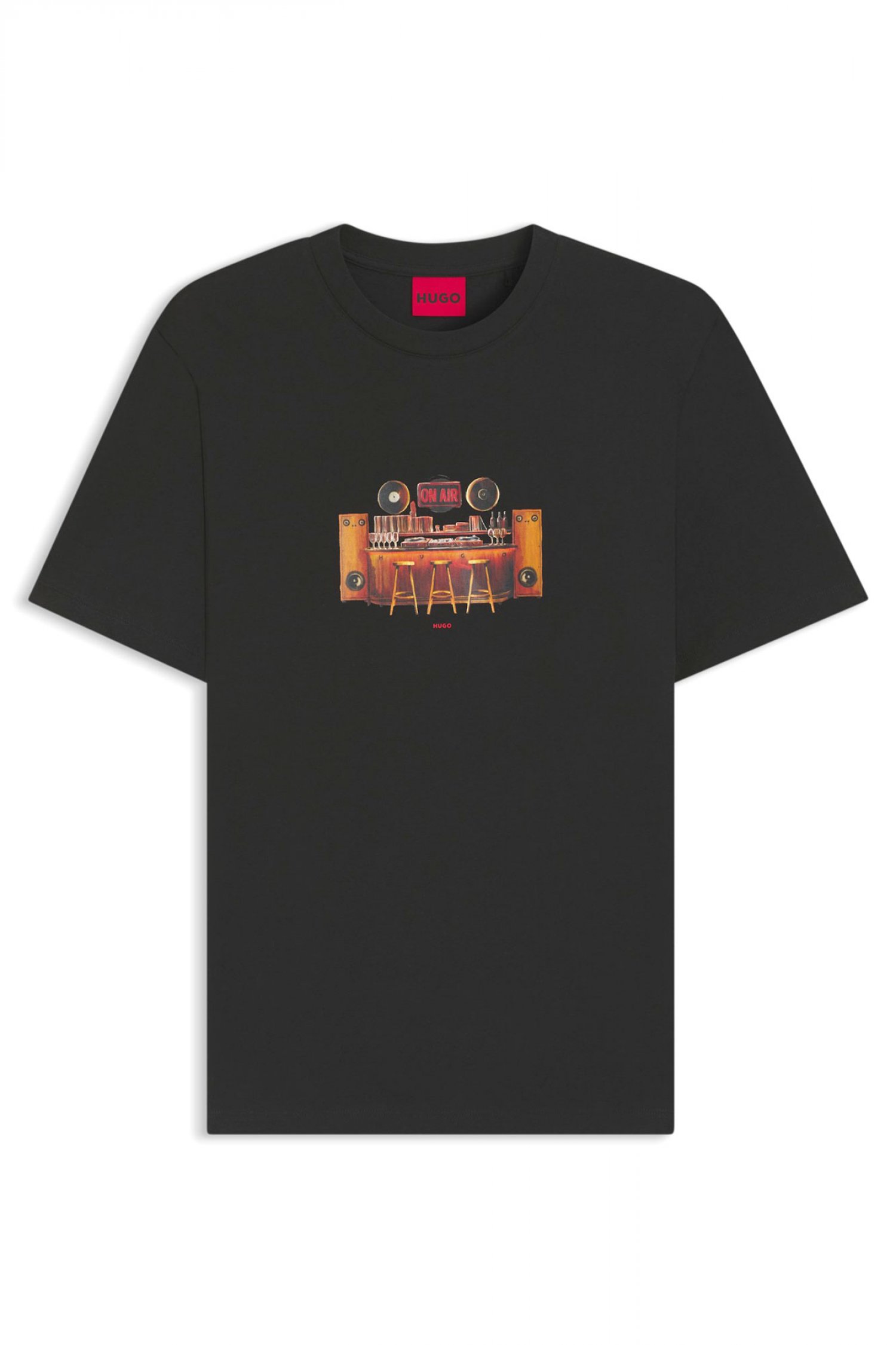 HUGO T-SHIRT DURECTEE ΜΑΥΡΟ