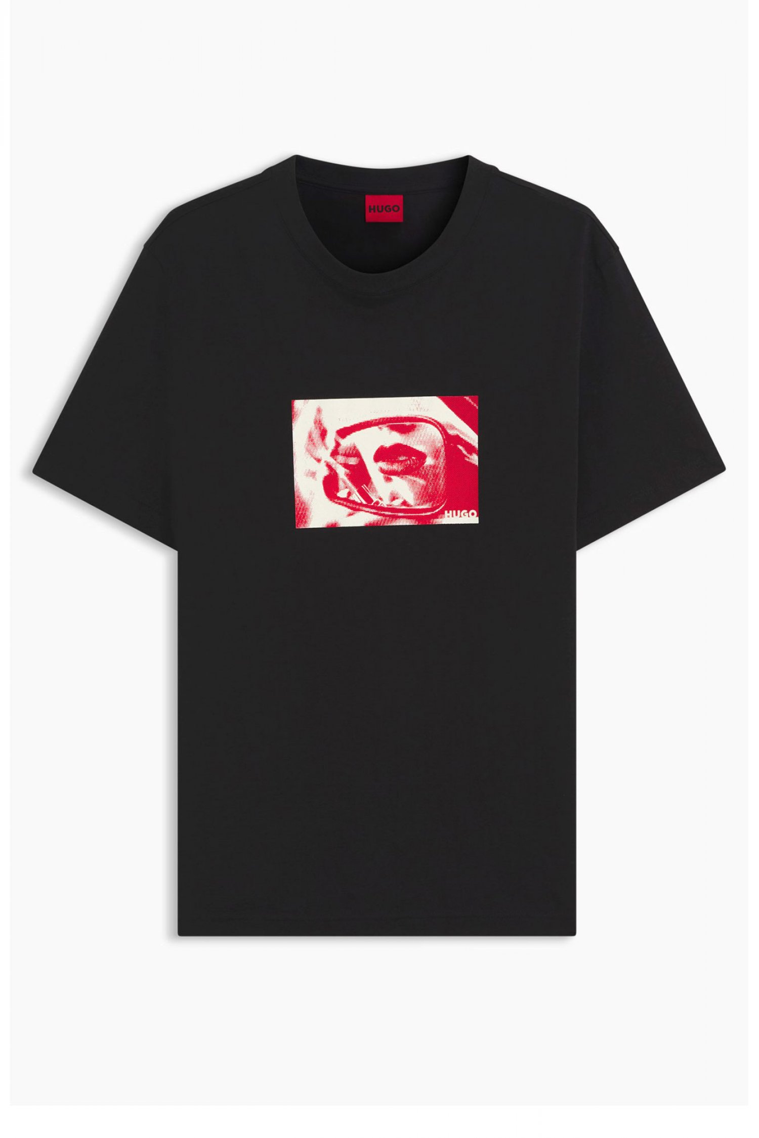 HUGO T-SHIRT DIROM LOGO ΜΑΥΡΟ