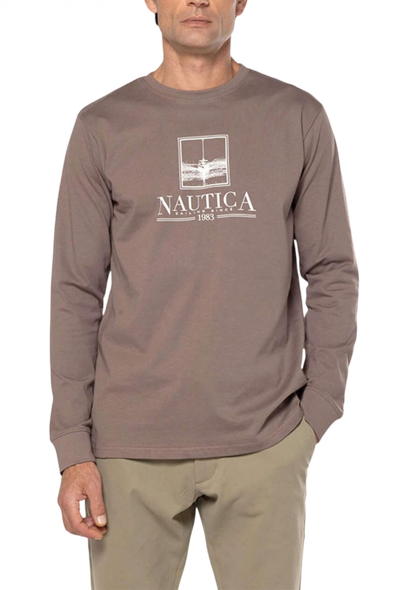 NAUTICA T-SHIRT CHINE ΠΟΥΡΟ ΚΑΦΕ