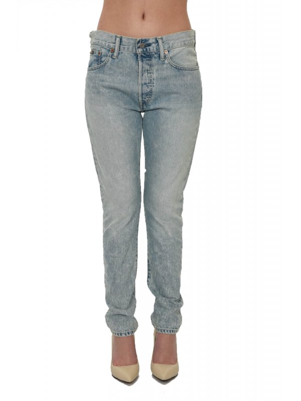 RALPH LAUREN ΠΑΝΤΕΛΟΝΙ JEANS HIGH RISE SLIM ΜΠΛΕ