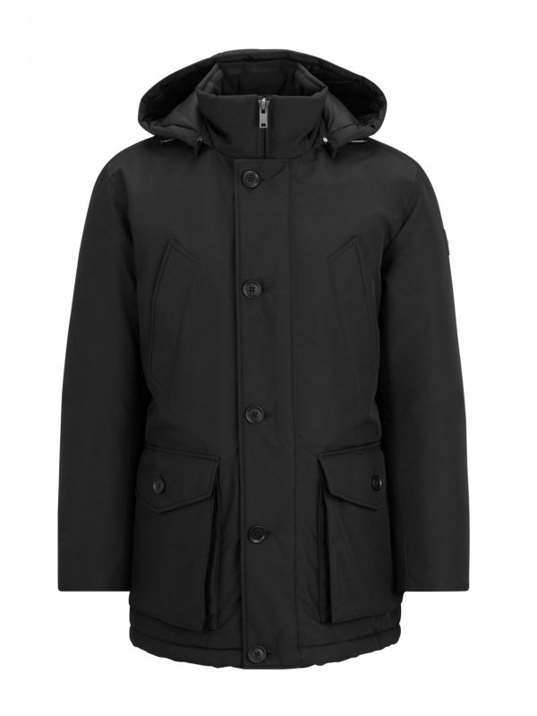 BOSS CASUAL ΜΠΟΥΦΑΝ JACKET ΑΠΟΣΠΩΜΕΝΗ ΚΟΥΚΟΥΛΑ OSIASS ΜΑΥΡΟ