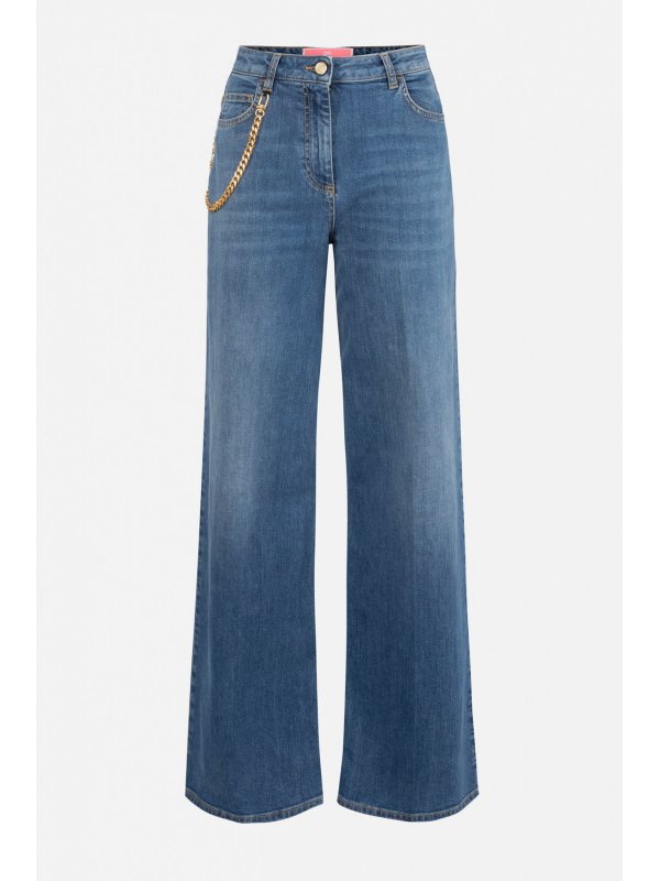 ELISABETTA FRANCHI ΠΑΝΤΕΛΟΝΙ JEANS ΜΕΤΑΛΛΙΚΕΣ ΛΕΠΤΟΜΕΡΕΙΕΣ ΜΠΛΕ