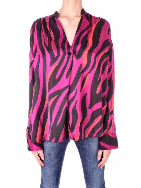 PINKO ΜΠΛΟΥΖΑ ΒΕΤΤΙΝΑ V-NECK ΕΜΠΡΙΜΕ ΜΑΥΡΟ