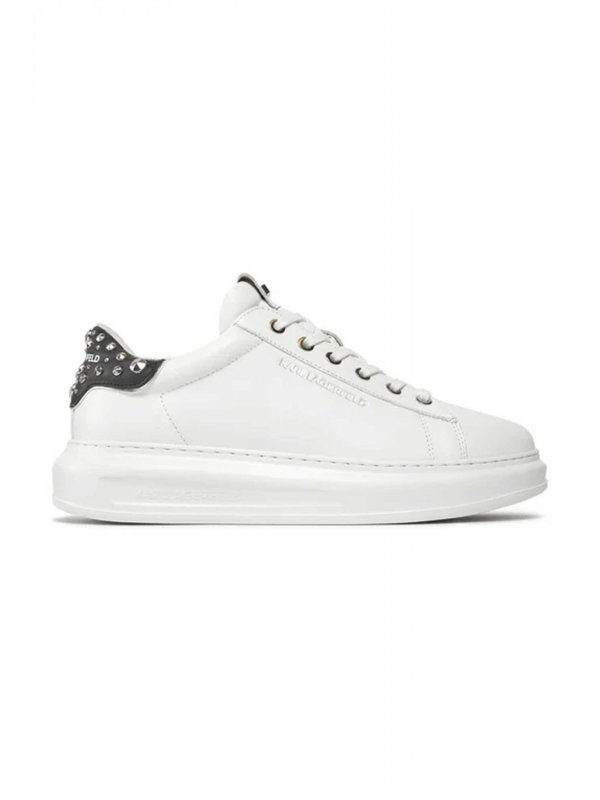 KARL LAGERFELD ΠΑΠΟΥΤΣΙΑ SNEAKERS KAPRI MENS RIVET KOUNTER ΤΡΟΥΚΣ LOGO ΛΕΥΚΟ