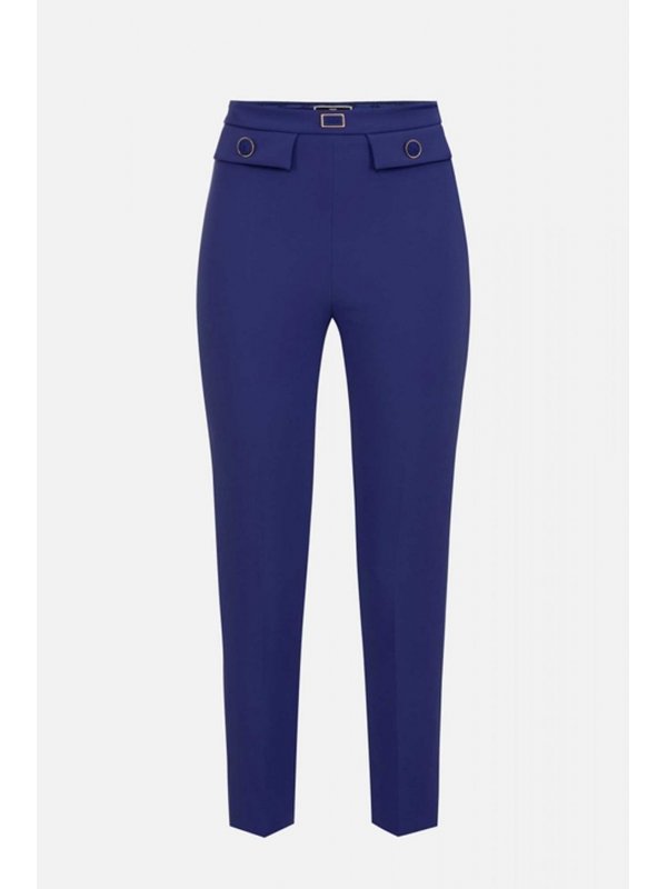 ELISABETTA FRANCHI ESSENTIALS ΠΑΝΤΕΛΟΝΙ ΚΟΥΜΠΙΑ LOGO ΜΠΛΕ ΗΛΕΚΤΡΙΚ