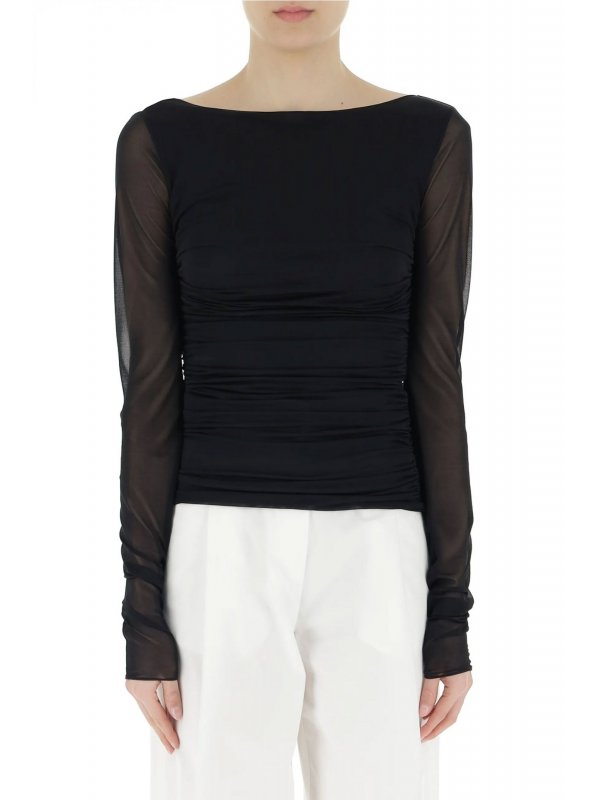 EMPORIO ARMANI TOP ΣΟΥΡΑ ΠΛΑΙ ΔΙΑΦΑΝΕΙΑ ΜΑΥΡΟ