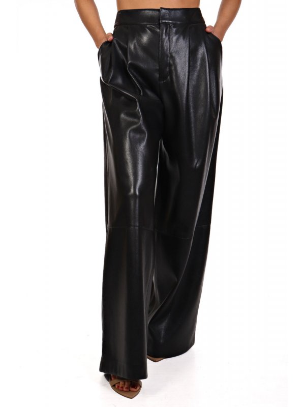BOSS ΠΑΝΤΕΛΟΝΑ TADESA FAUX LEATHER ΠΙΕΤΕΣ ΜΑΥΡΟ