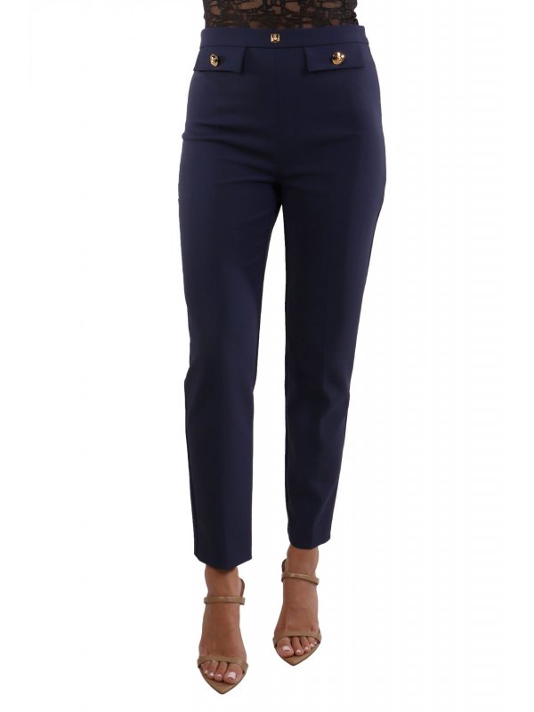 ELISABETTA FRANCHI ΠΑΝΤΕΛΟΝΙ ΔΙΑΚΟΣΜΗΤΙΚΕΣ ΤΣΕΠΕΣ ΧΡΥΣΑ ΚΟΥΜΠΙΑ ΜΠΛΕ NAVY