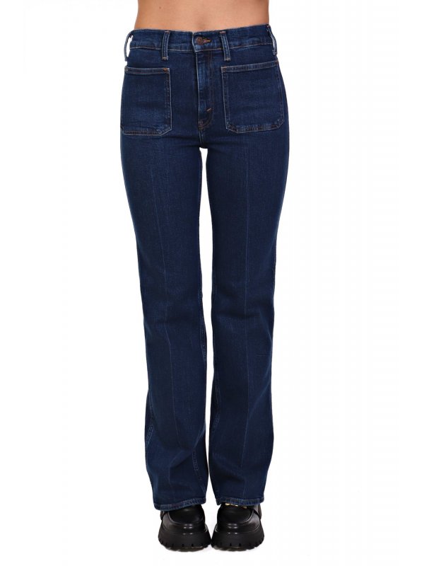 RALPH LAUREN ΠΑΝΤΕΛΟΝΙ JEANS FLARE ΨΗΛΟΜΕΣΟ ΤΣΕΠΕΣ ΜΠΡΟΣΤΑ ΣΚΟΥΡΟ ΜΠΛΕ