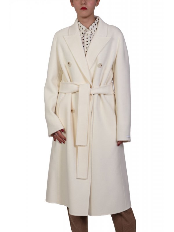 MARELLA 1 ΠΑΛΤΟ ZAMBIA ΜΑΛΛΙΝΟ ΜΑΚΡΥ ΣΤΑΥΡΩΤΟ ΕΚΡΟΥ