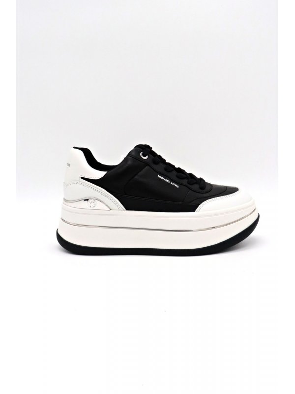 MICHAEL KORS ΠΑΠΟΥΤΣΙΑ SNEAKERS HAYES LACE UP LOGO ΛΕΥΚΟ/ΜΑΥΡΟ
