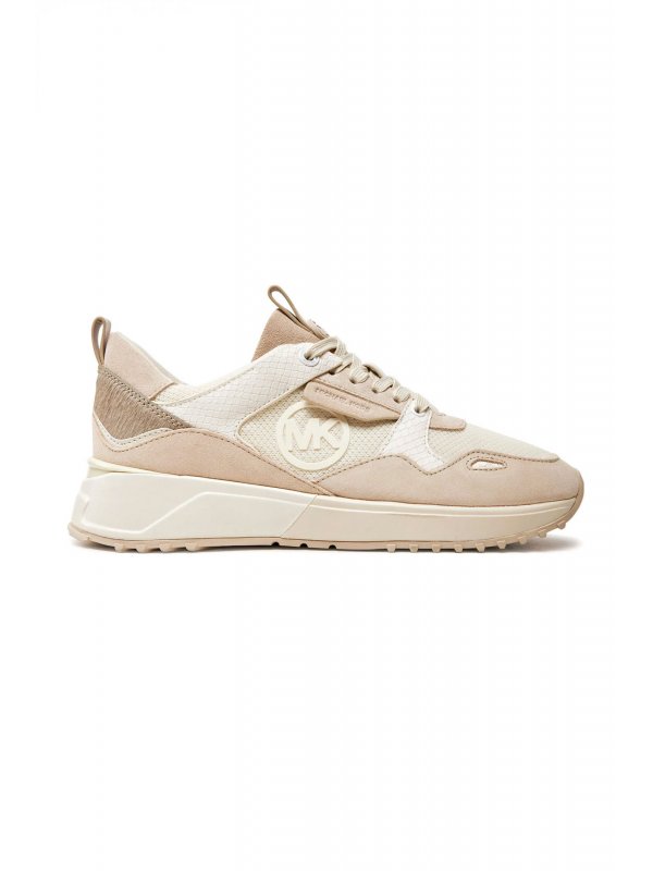 MICHAEL KORS ΠΑΠΟΥΤΣΙΑ SNEAKERS THEO TRAINER ANΑΓΛΥΦΕΣ ΛΕΠΤΟΜΕΡΕΙΕΣ LOGO ΚΡΕΜ