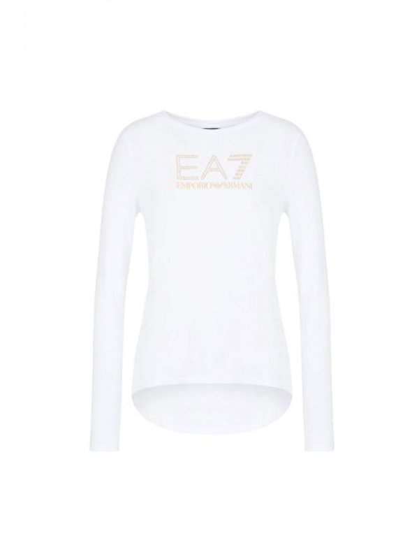 ARMANI 7 T-SHIRT LOGO STRASS ΛΕΥΚΟ