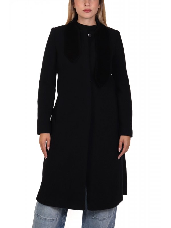 EMPORIO ARMANI ΠΑΛΤΟ ΚΟΥΜΠΙΑ ΔΙΑΓΩΝΑΛ ΓΙΑΚΑΣ ΓΡΑΒΑΤΑ ΜΑΥΡΟ