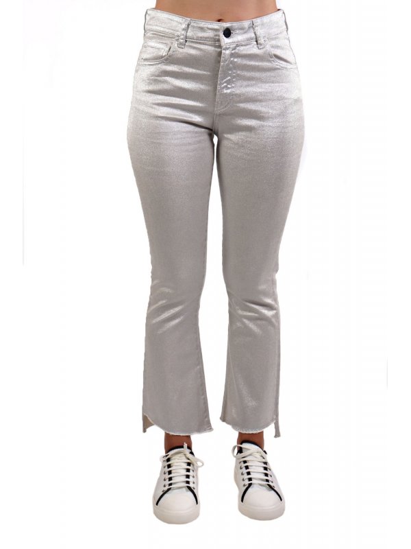 LIVIANA CONTI ΠΑΝΤΕΛΟΝΙ JEANS FLARE ΑΣΤΡΑΓΑΛΟ GLITTER ΑΣΗΜΙ